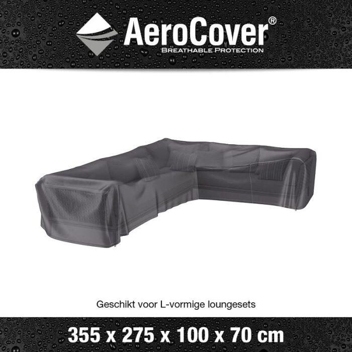 AeroCover hoes loungeset L-vorm 355x275x100xH70 cm Rechts 7949 - Afbeelding 2
