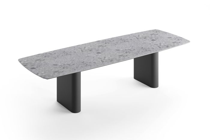 Jati&Kebon AMORELLI tafel Charcoal ceramic Terrazzo Grey