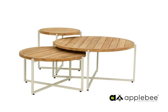 Applebee CONDOR coffee tafel Oyster frame teak top 54 cm - Afbeelding 5