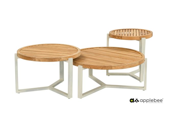 Applebee MONACO coffee tafel Oyster frame teak top 75 cm - Afbeelding 5