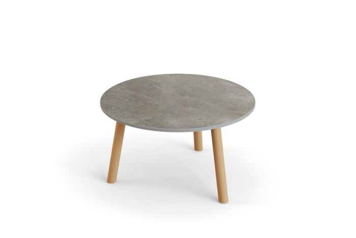 Jati&Kebon Ronda sidetable-Ø60cm teak-palladium-grey