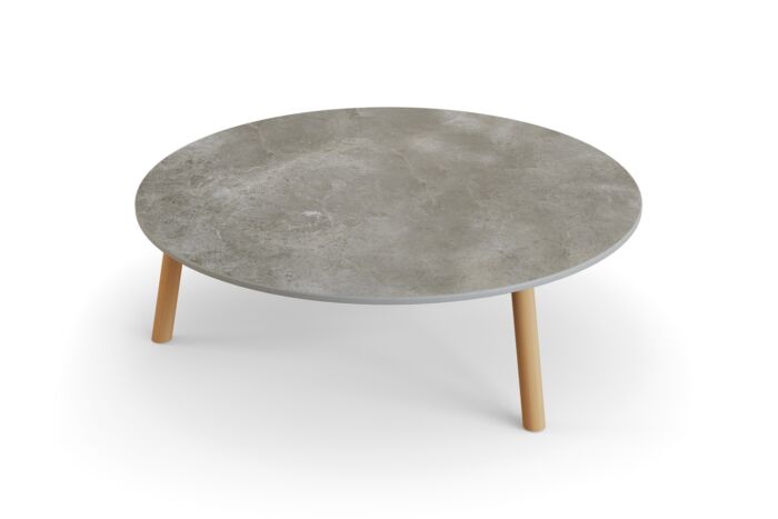 Jati&Kebon Ronda sidetable-Ø90cm teak-palladium-grey