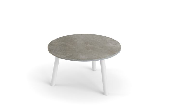 Jati&Kebon Ronda sidetable-Ø60cm white-palladium-grey