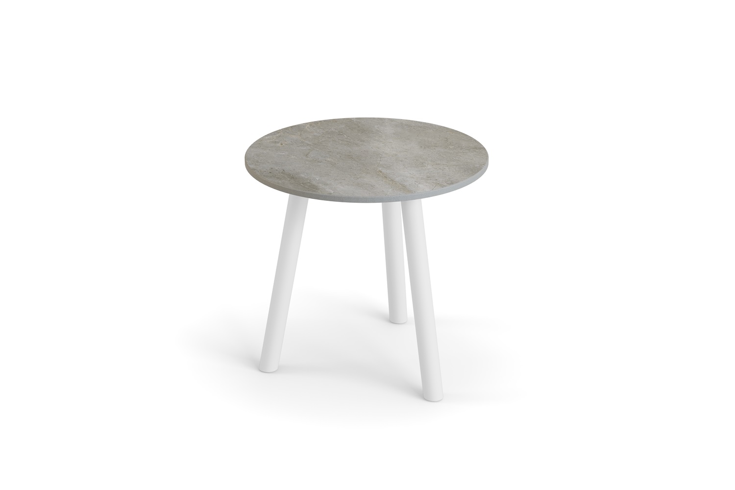 Jati&Kebon Ronda sidetable-Ø45cm white-palladium-grey