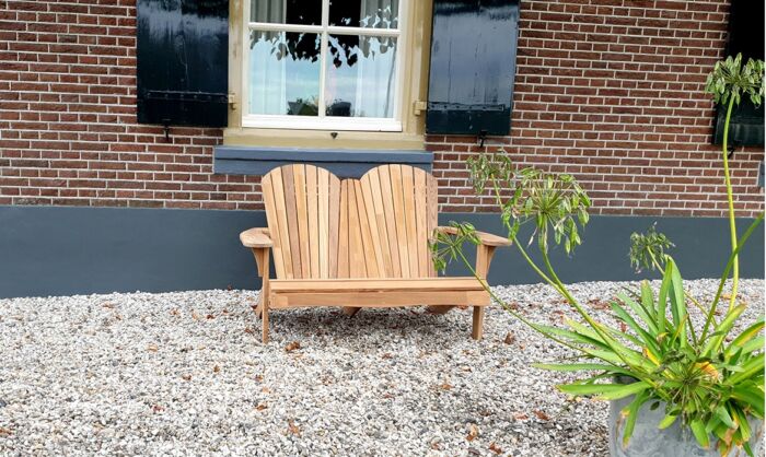 Traditional Teak SIENNA beach chair 2-seater - Afbeelding 3