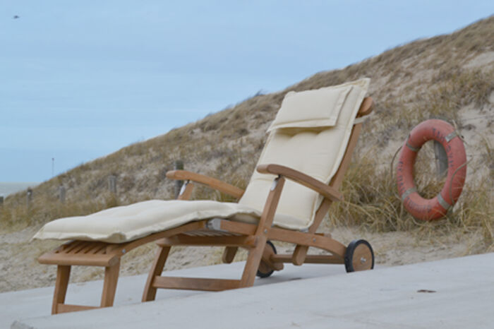 Traditional Teak VICTORIA deckchair kussen model Elegant - Afbeelding 3