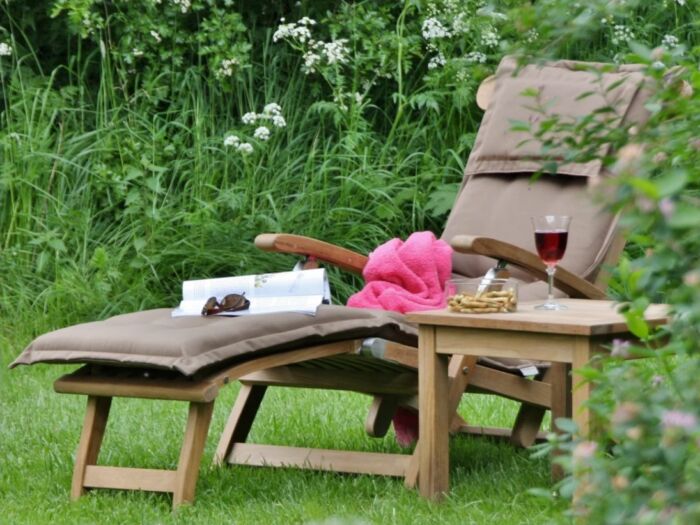 Traditional Teak VICTORIA deckchair kussen model Elegant - Afbeelding 4