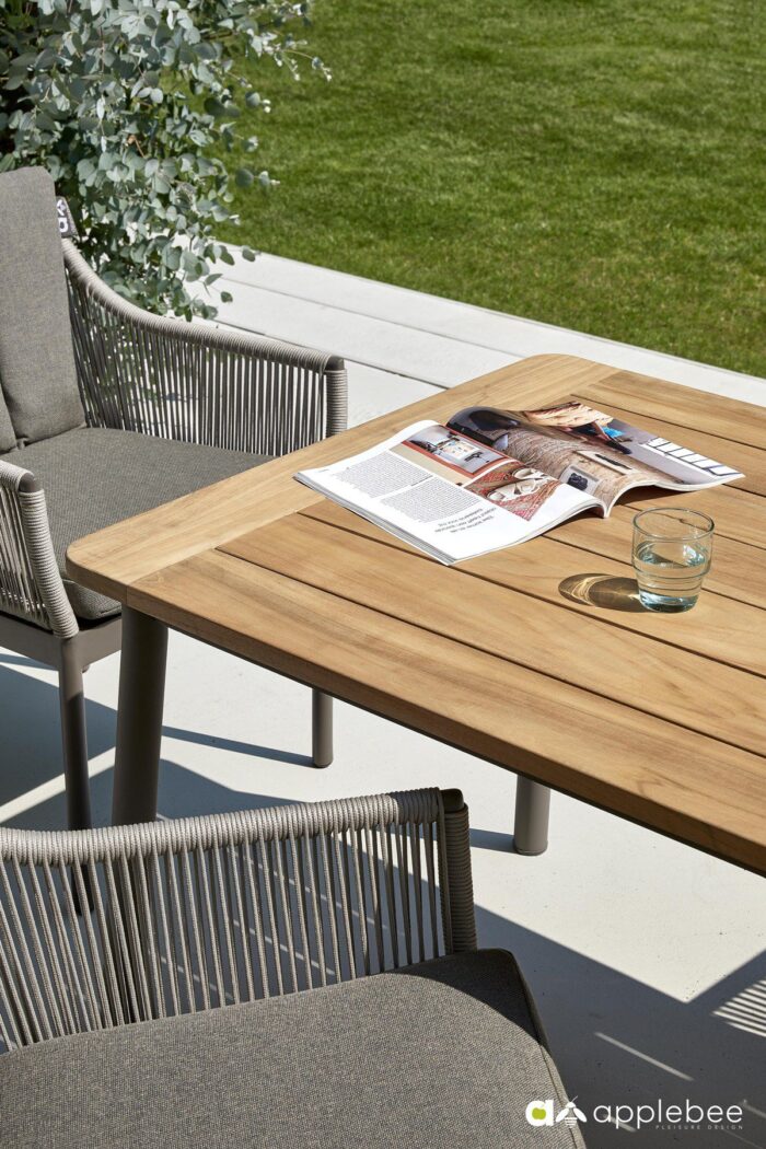 Applebee BIJOU tafel teak top 180x90 cm - Afbeelding 2