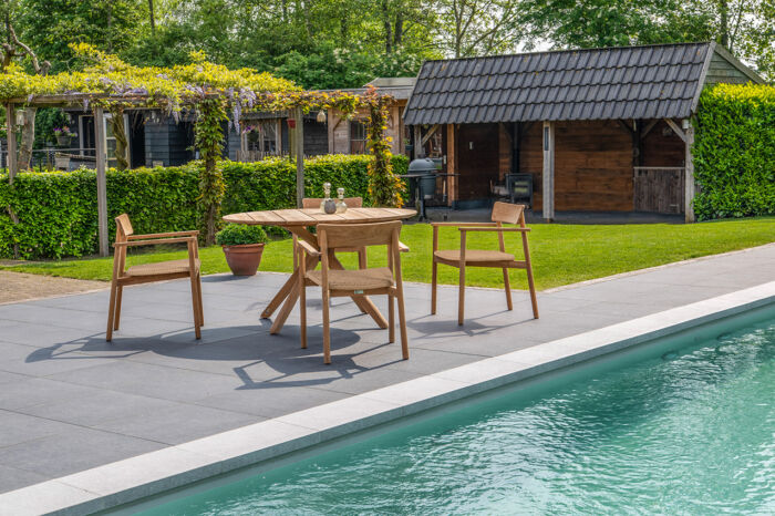 Traditional Teak CARMEN dining stoel incl. zitkussen - Afbeelding 5