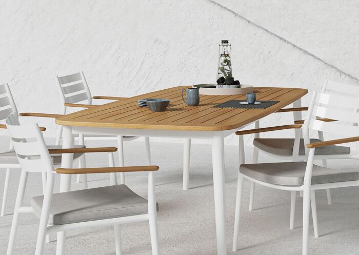 Solpuri CHARLIE tafel 230 x100 cm aluminium White - Afbeelding 2