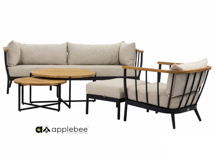 Applebee CONDOR lounge Black set 1 - Afbeelding 2