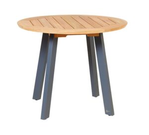 Traditional Teak Diana tafel  Ø 95 cm antraciet aluminium onderstel