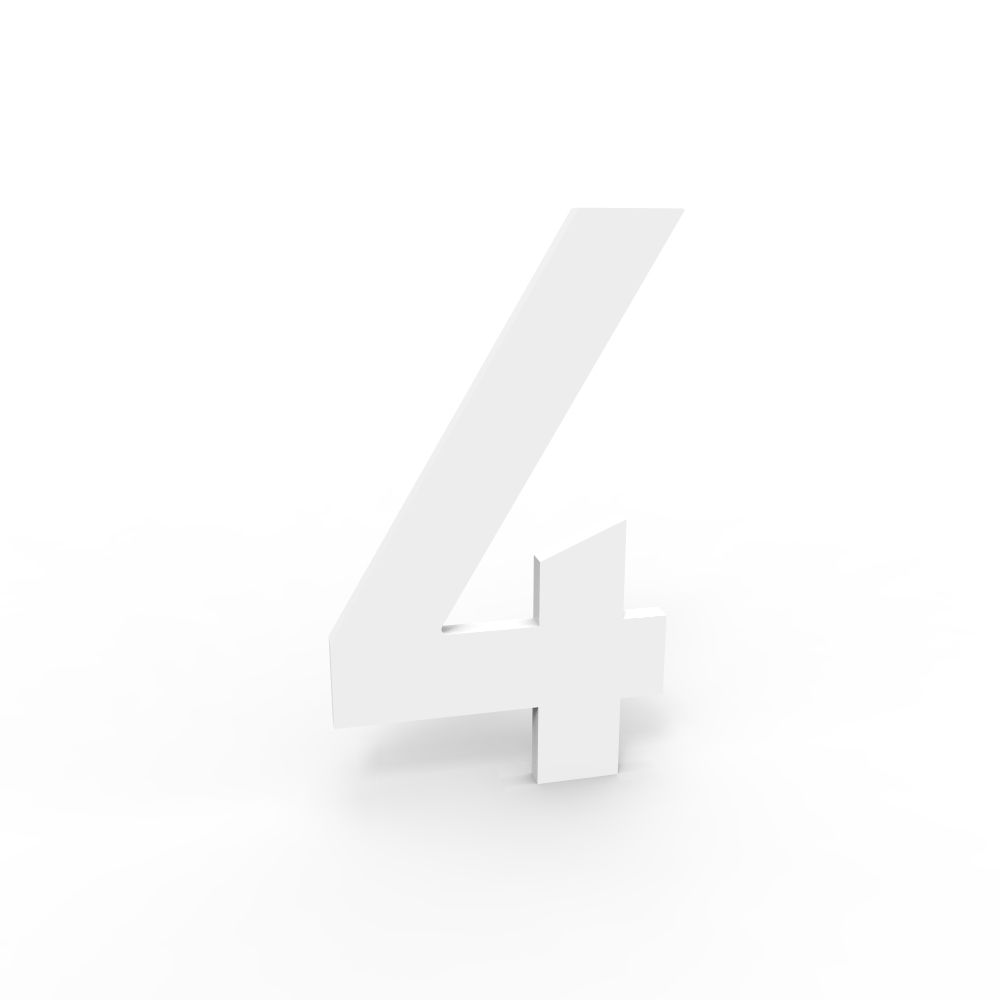 eSafe huisnummer 4 mm wit 4