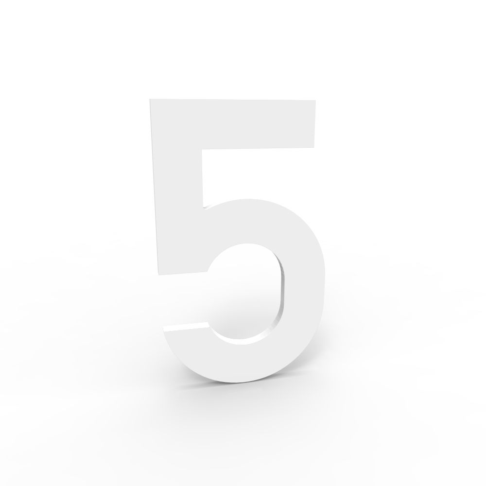 eSafe huisnummer 4 mm wit 5