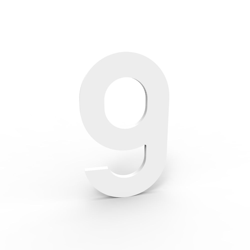 eSafe huisnummer 4 mm wit 9