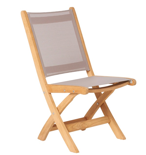 Traditional Teak Kate klapstoel taupe