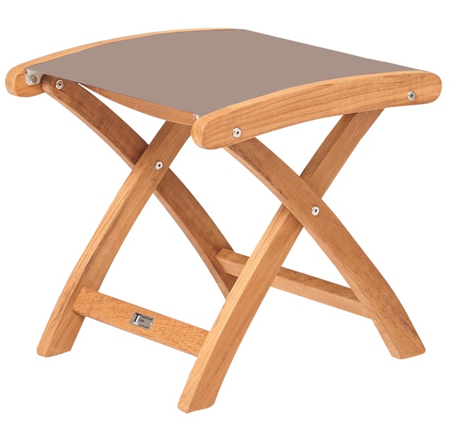 Traditional Teak Kate voetenbank taupe