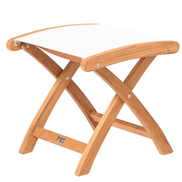 Traditional Teak Kate voetenbank white