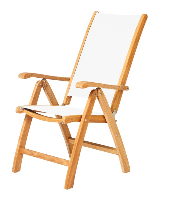 Traditional Teak Kate recliner white