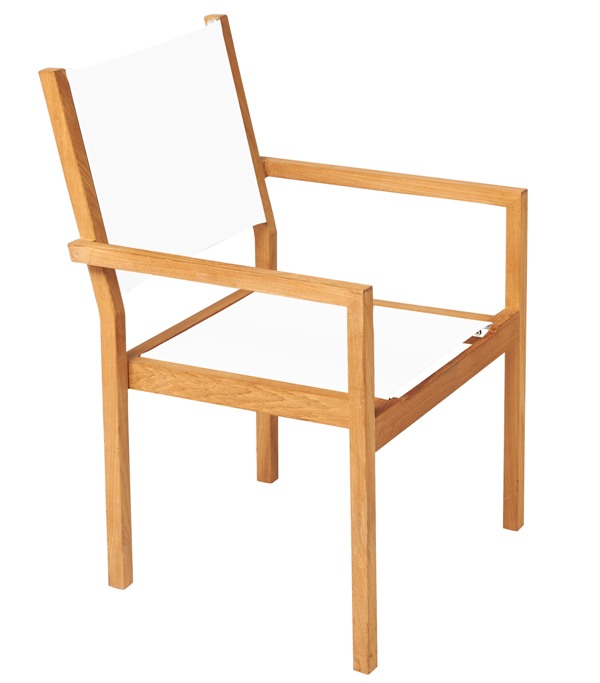 Traditional Teak Kate stacking chair white