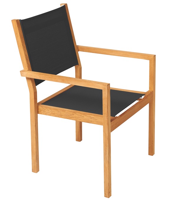 Traditional Teak Kate stacking chair black