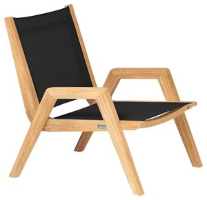 Traditional Teak Kate lazy lounge chair black