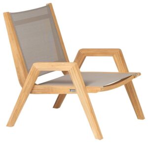 Traditional Teak Kate lazy lounge chair taupe