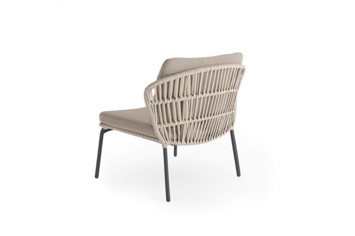 Jati&Kebon LIMA lounge stoel Charcoal weaving Beige Uni inclusief zit- en rugkussen - Afbeelding 3