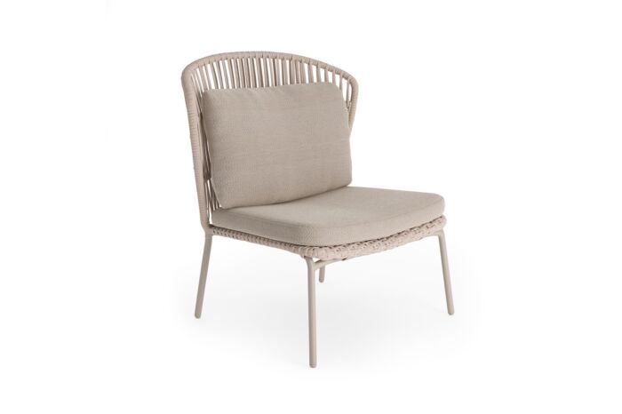 Jati&Kebon LIMA lounge stoel highback Sand weaving Linnen  inclusief zit-en rugkussen