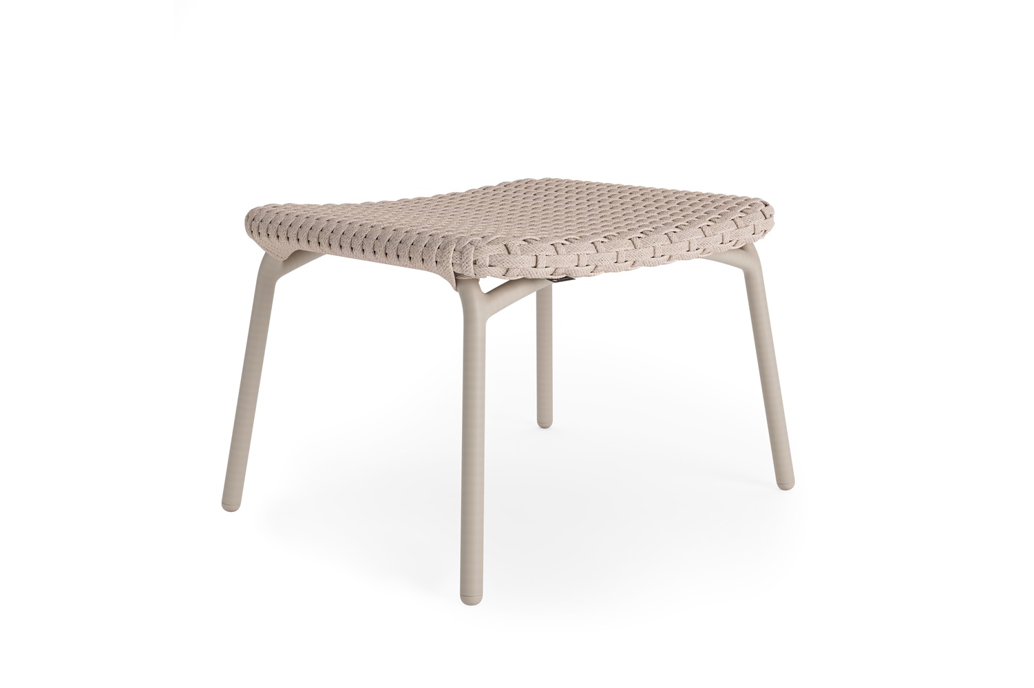 Jati-en-Kebon Lima footrest sand-weaving-linnen
