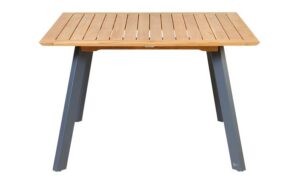 Traditional Teak Luna tafel 120 x 120 cm antraciet aluminium onderstel