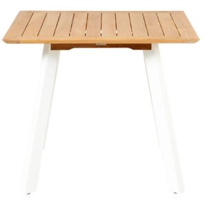 Traditional Teak Luna tafel 90 x 90 cm wit aluminium onderstel