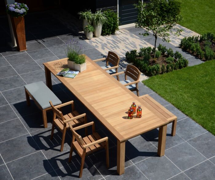 Traditional Teak MAXIMA rugloze bank 180 cm - Afbeelding 2