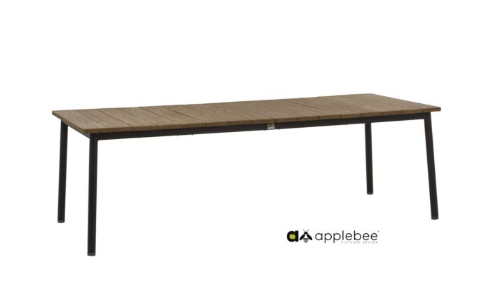 Applebee MILOU tafel teak top 240x100 cm Black