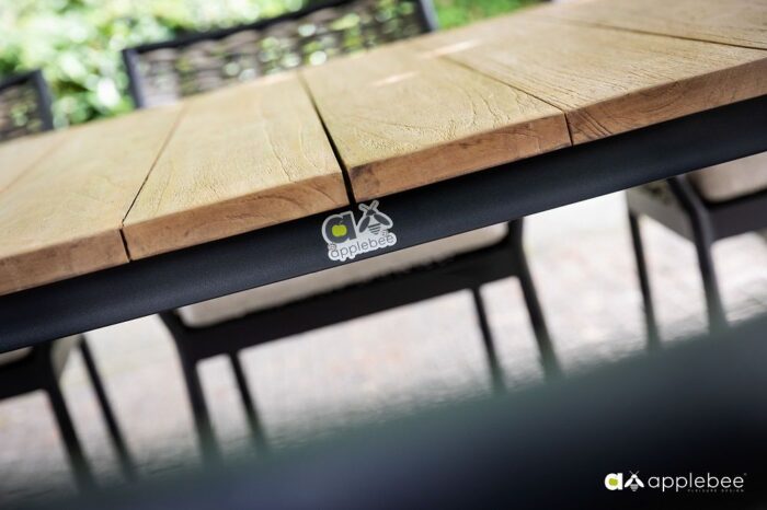 Applebee MILOU tafel teak top 240x100 cm Black - Afbeelding 2