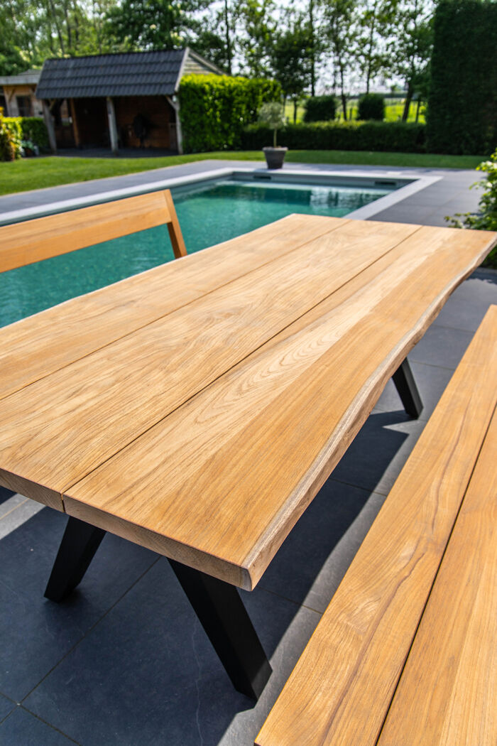 Traditional Teak NEO tafel 300 x 100 cm - Afbeelding 5
