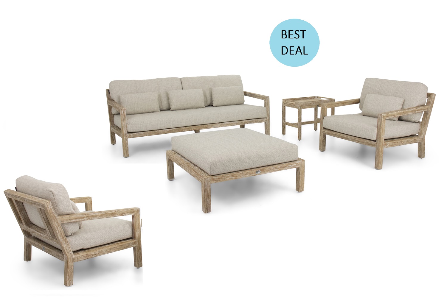Applebee Olive loungeset-1 + hocker