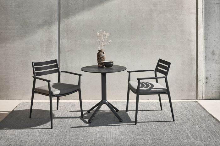 Solpuri PIA stapelstoel Anthracite aluminium arm - Afbeelding 3