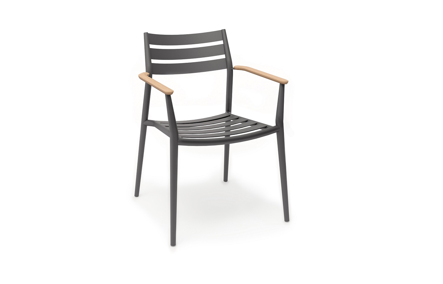 Solpuri Pia stoel Anthracite-teak-arm