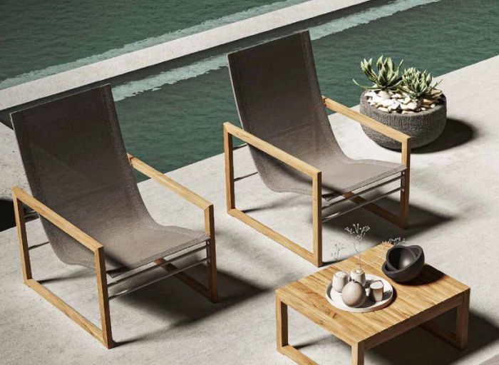 Traditional Teak SOFIA lounge footstool - Afbeelding 7