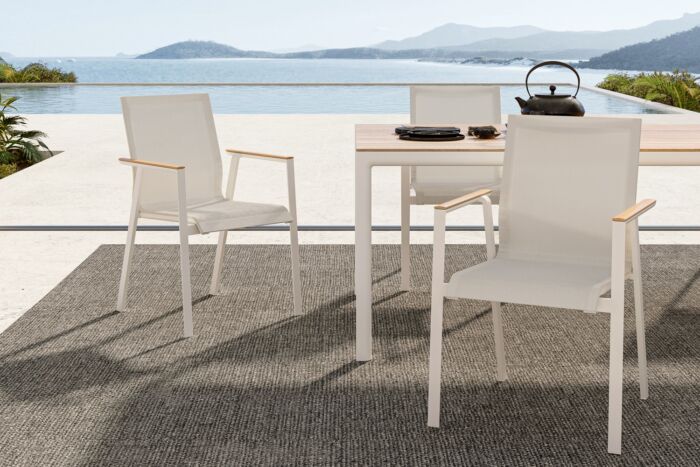 Solpuri SOUL stapelstoel White teak arm - Afbeelding 2