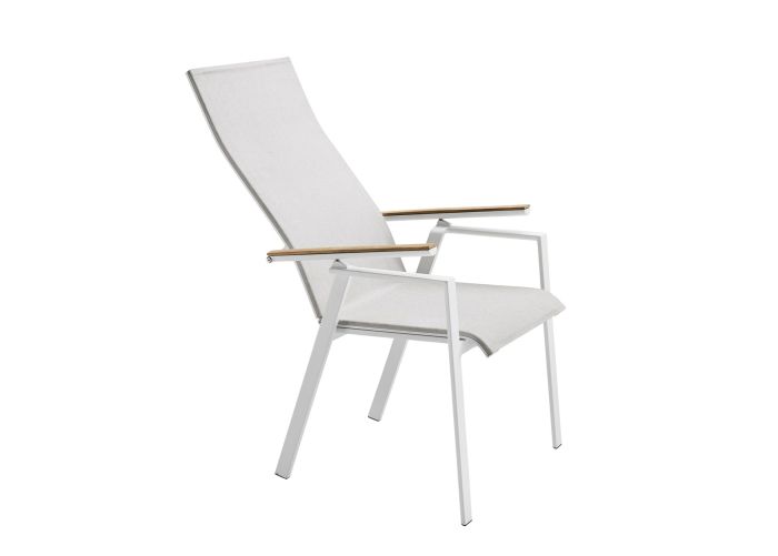 Solpuri SOUL verstelbare stoel hoge rug White teak arm - Afbeelding 4
