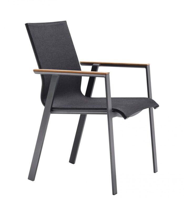 Solpuri SOUL stapelstoel Anthracite teak arm - Afbeelding 8