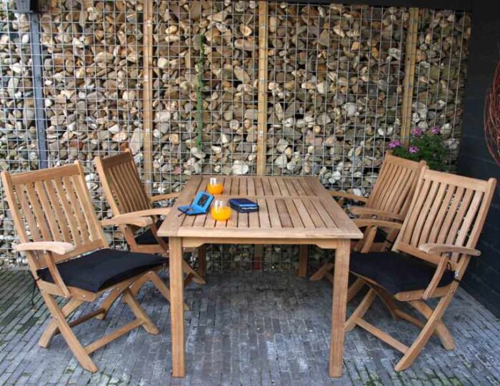 Traditional Teak THEODORA tafel 90 x 90 cm - Afbeelding 5