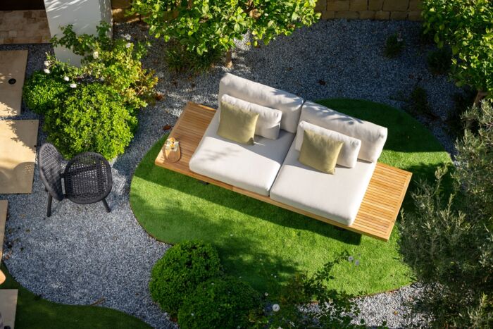 Jati&Kebon TRURO 2-zitsbank met side table links+rechts - Afbeelding 2