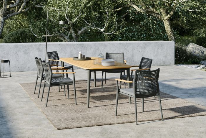 Solpuri VERA stapelstoel Anthracite/Anthracite teak arm - Afbeelding 4