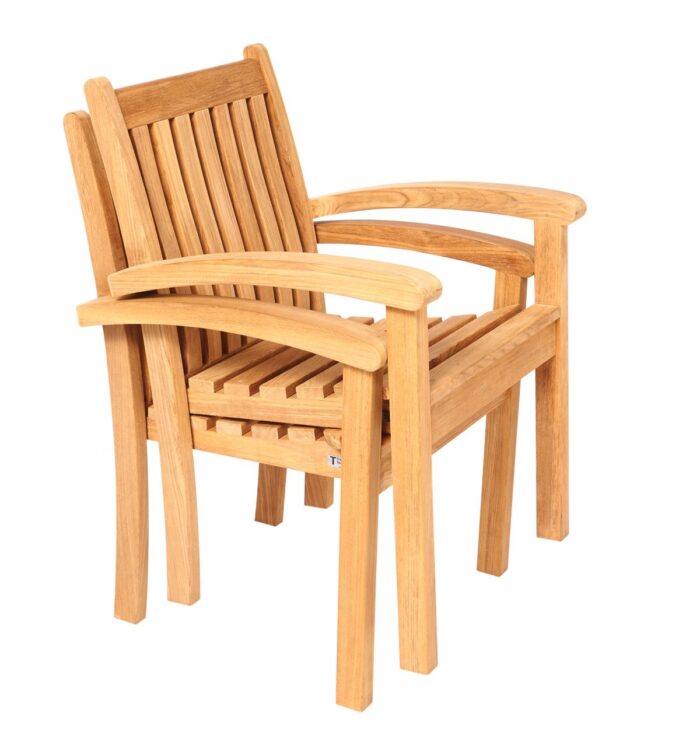 Traditional Teak VICTORIA stapelstoel - Afbeelding 3