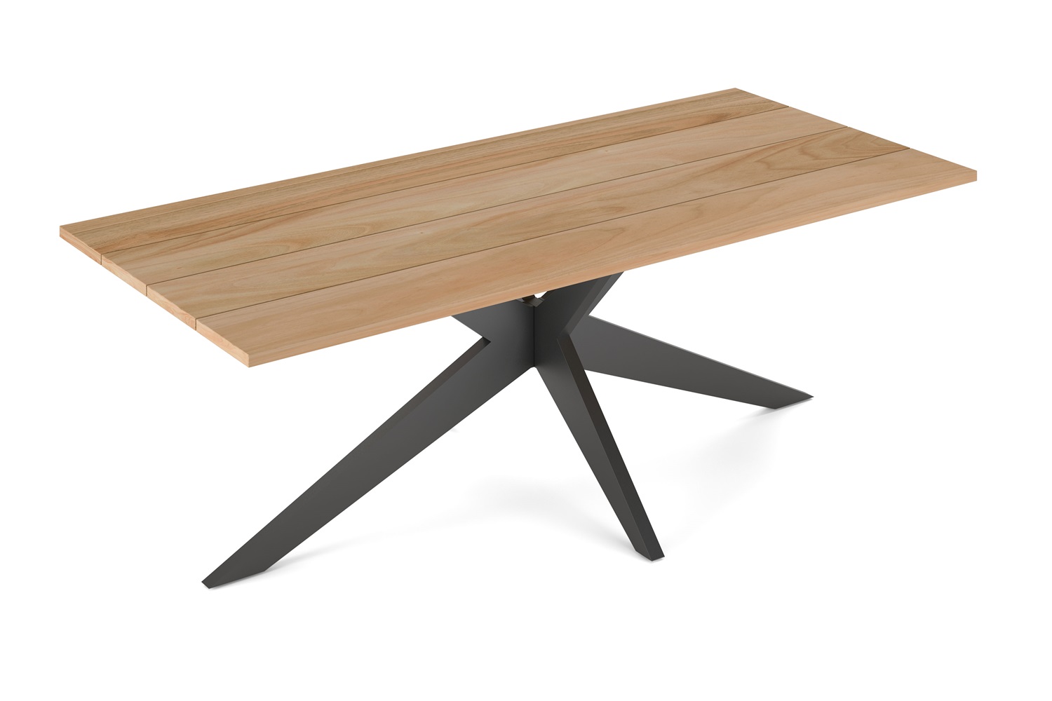Jati-en-Kebon Yate tafel-220 charcoal-teak