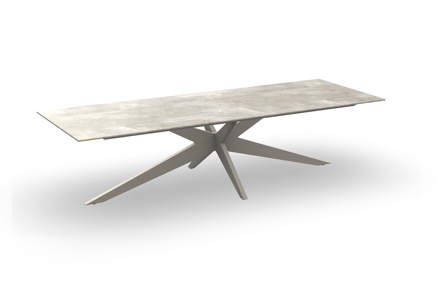 Jati-en-Kebon Yate tafel-280 sand-ceramik-palladium-grey