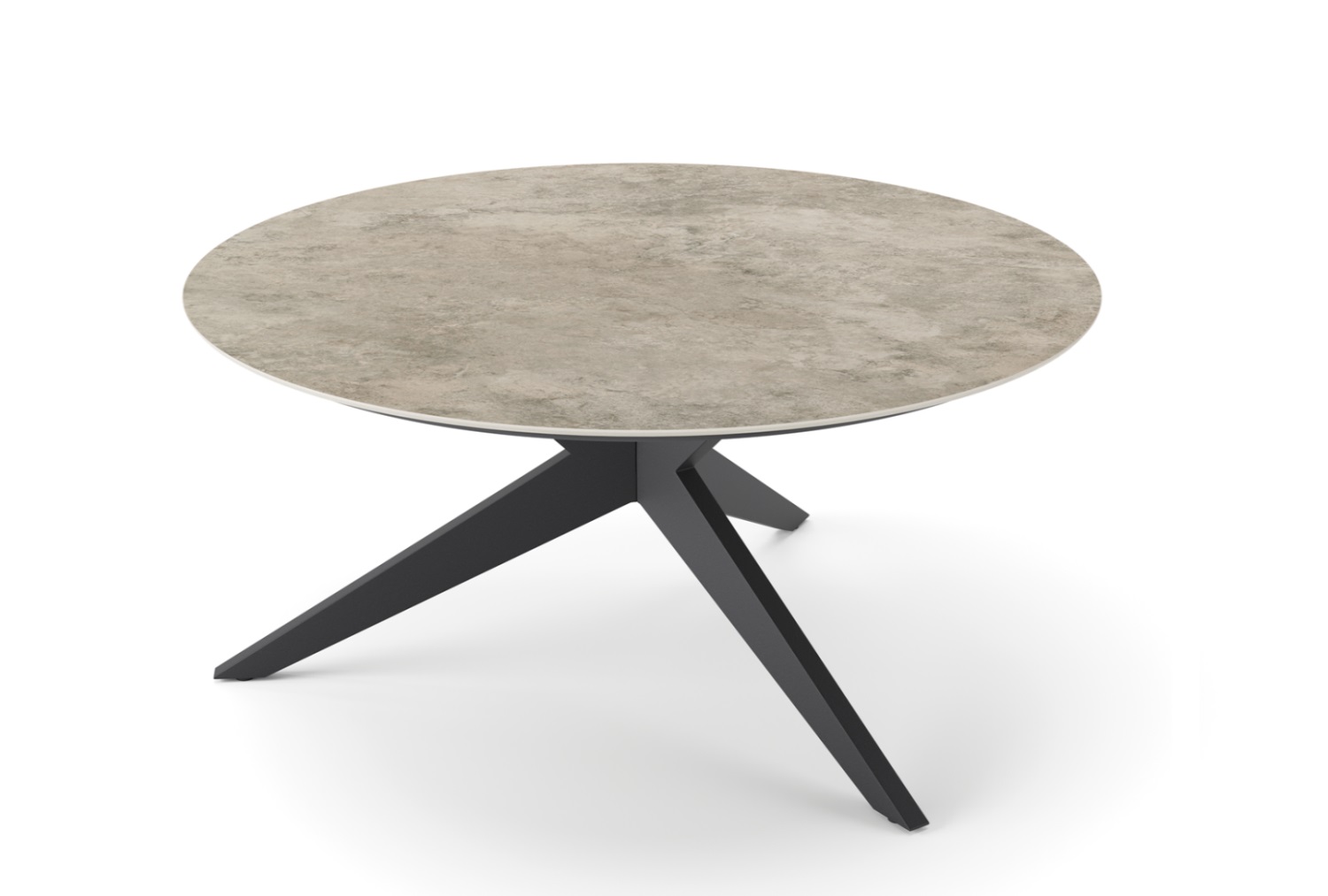 Jati-en-Kebon Yate tafel-Ø150 charcoal-ceramik-chianca